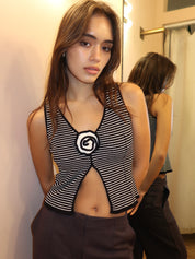 Aquiles Knit Top in Black & White