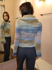 Danielle Knit Zip Up in Multi Olive