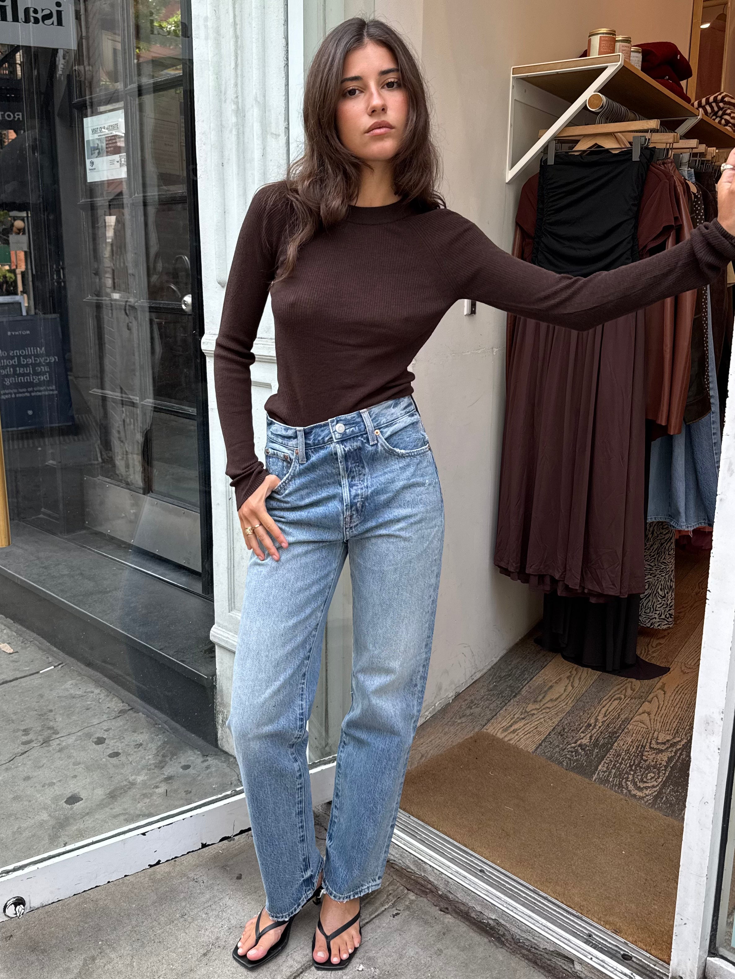 Cassie Super High Rise Straight in Serpentine Vintage