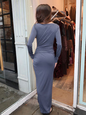 Sarlyn Long Sleeve Maxi Dress in Slate