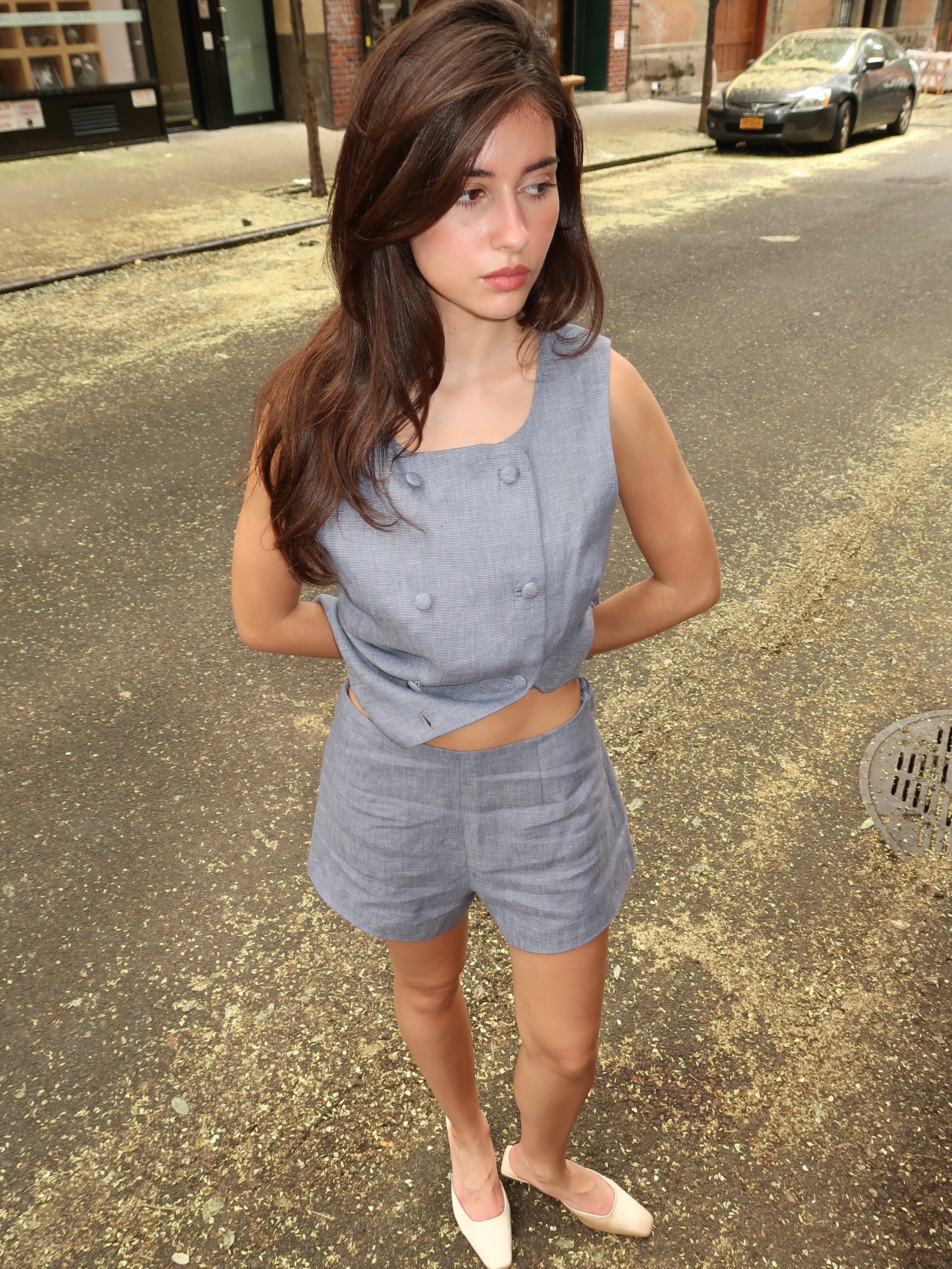 Thea Short in Steel Blue