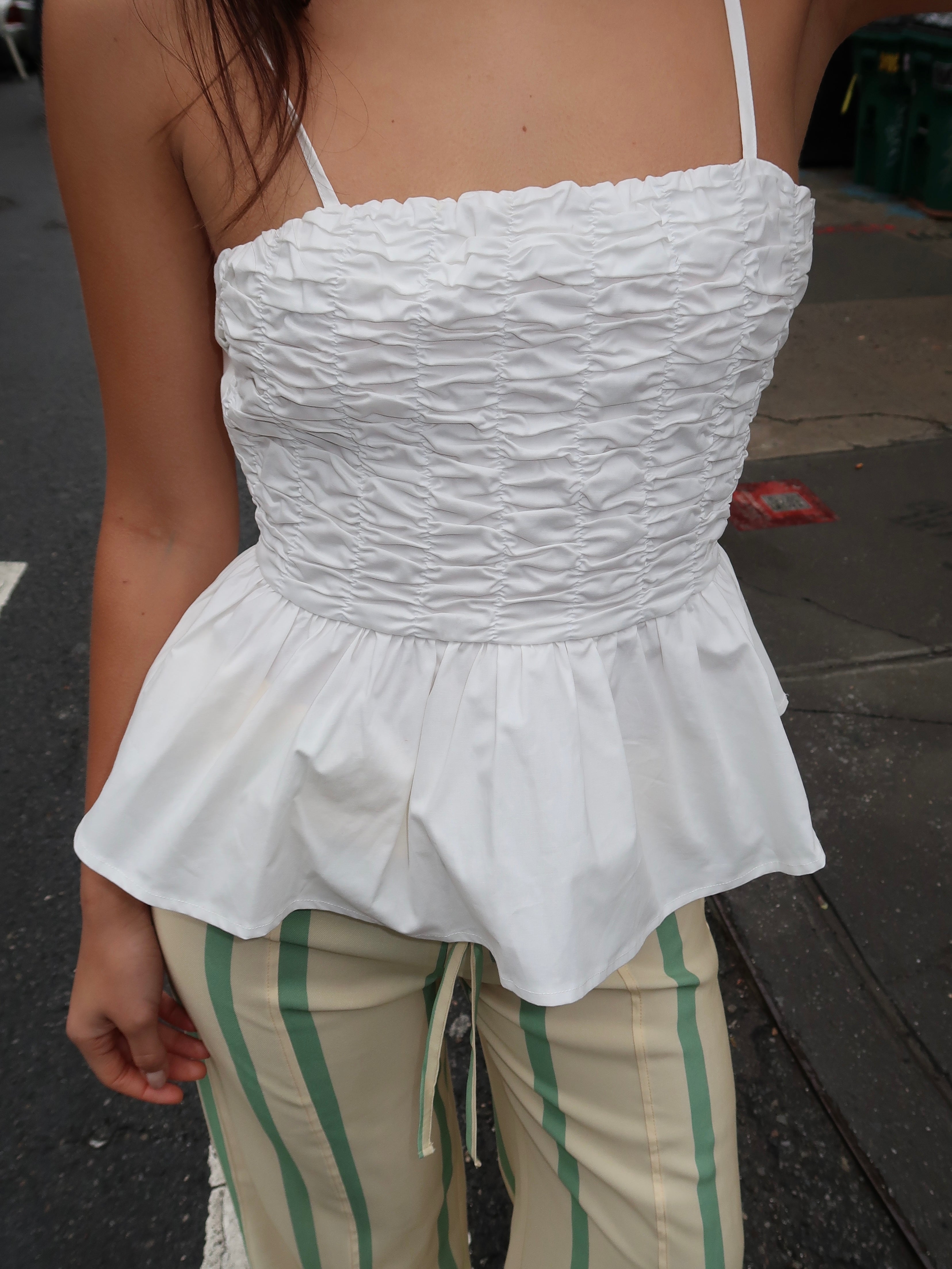 Matilda White Ruched Top
