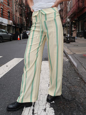 Tashi Striped Flow Pants in Green/Yellow