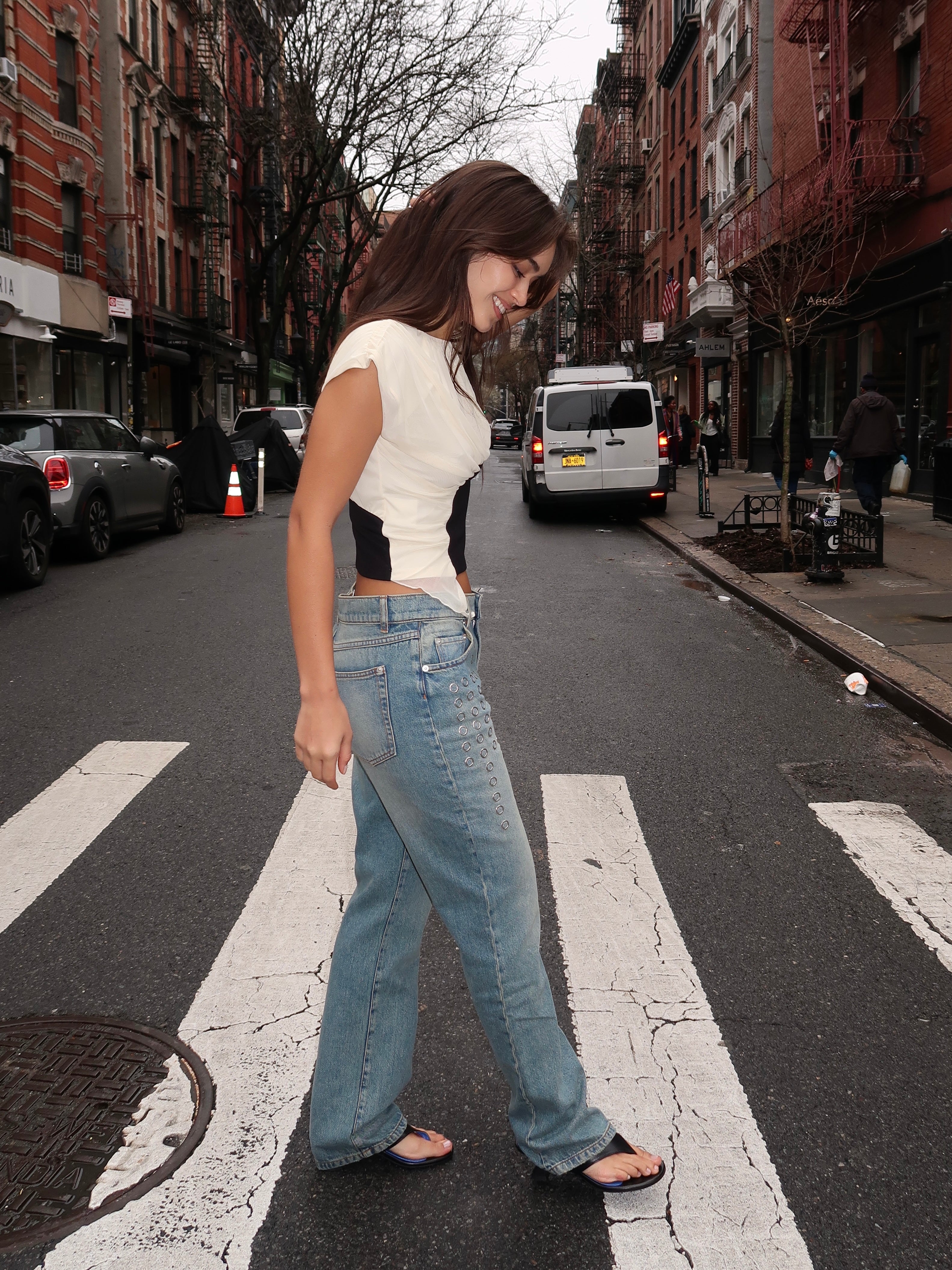 Gemini Draped Top in White