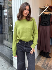 Adina Everyday Sweater in Pea Green
