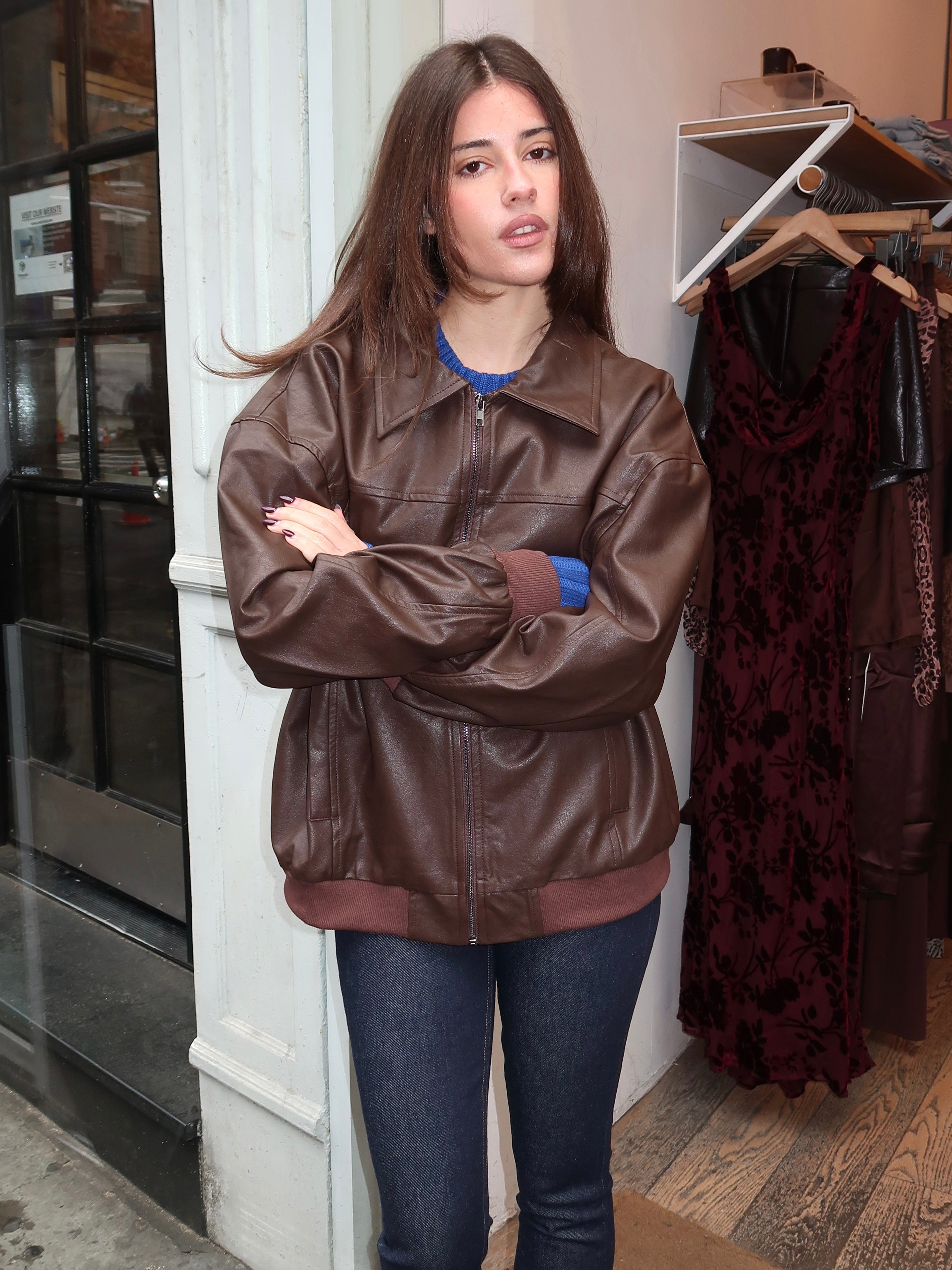 Pheonix Bomber Jacket in Brown – Isalis
