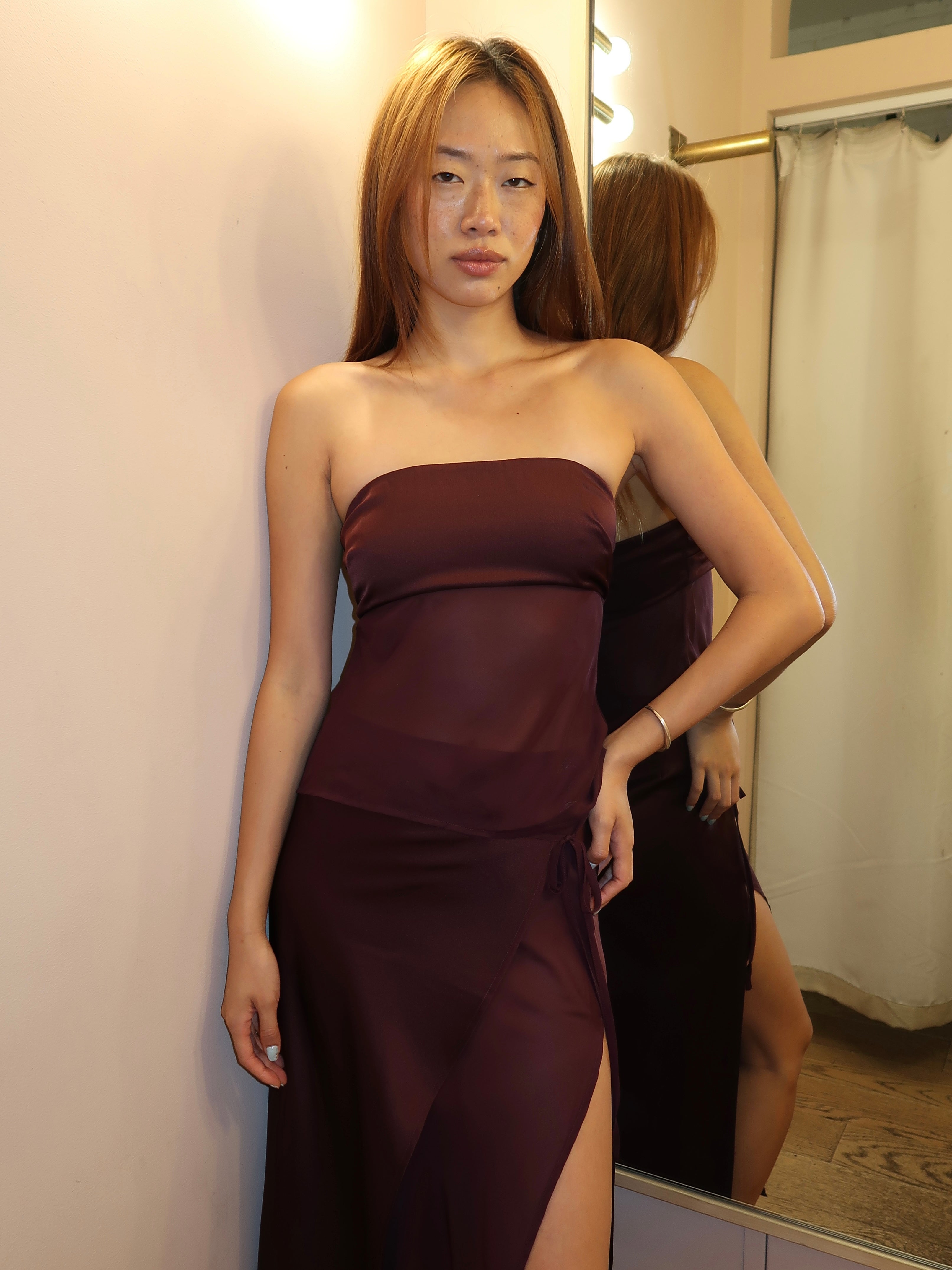 Patrice Strapless Top in Plum