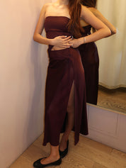 Ricky Midi Skirt in Plum