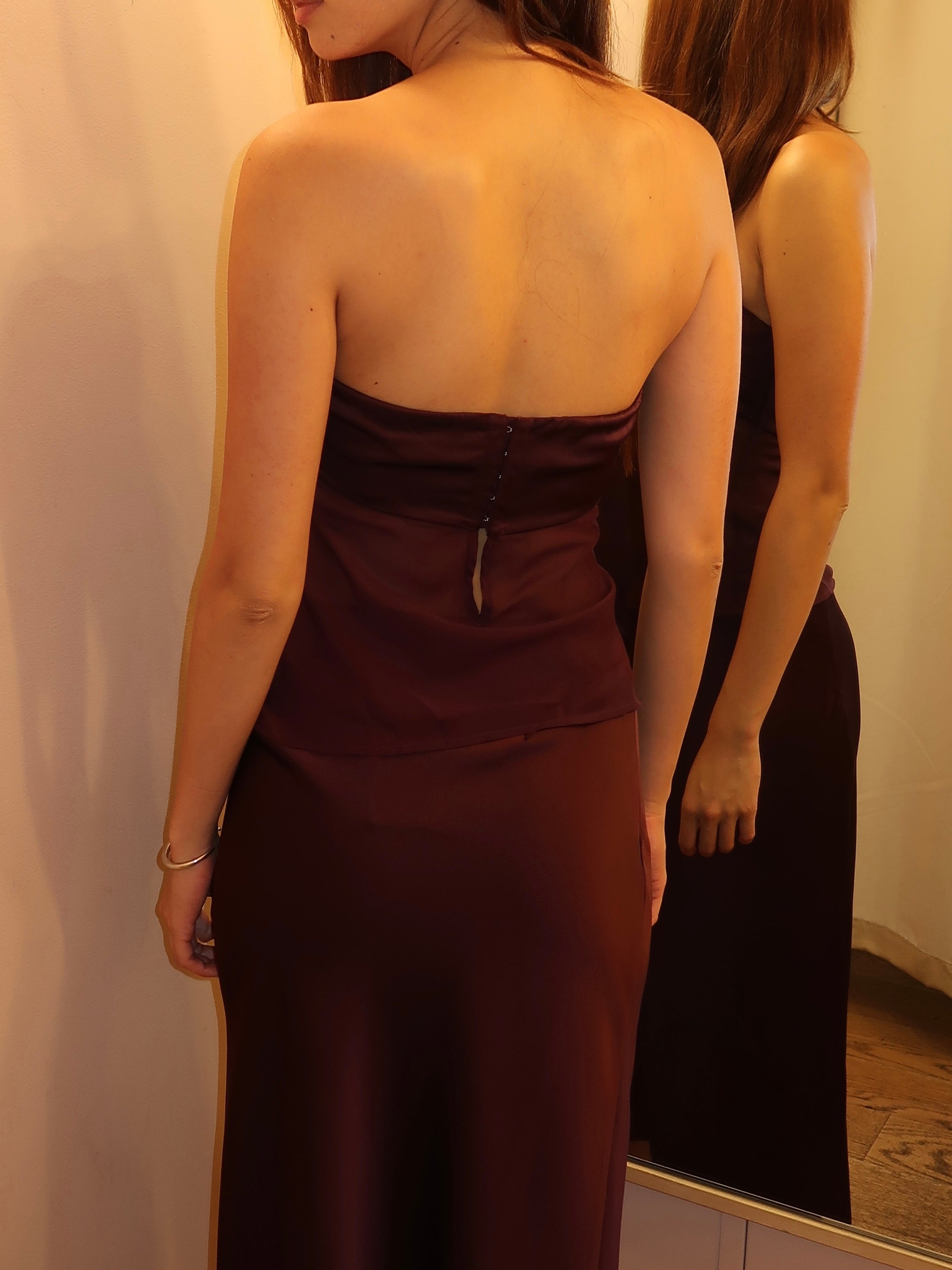 Patrice Strapless Top in Plum