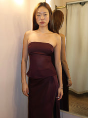 Patrice Strapless Top in Plum