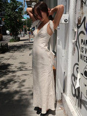 Solana Maxi Dress in Lola Polka Dot Cream/Black
