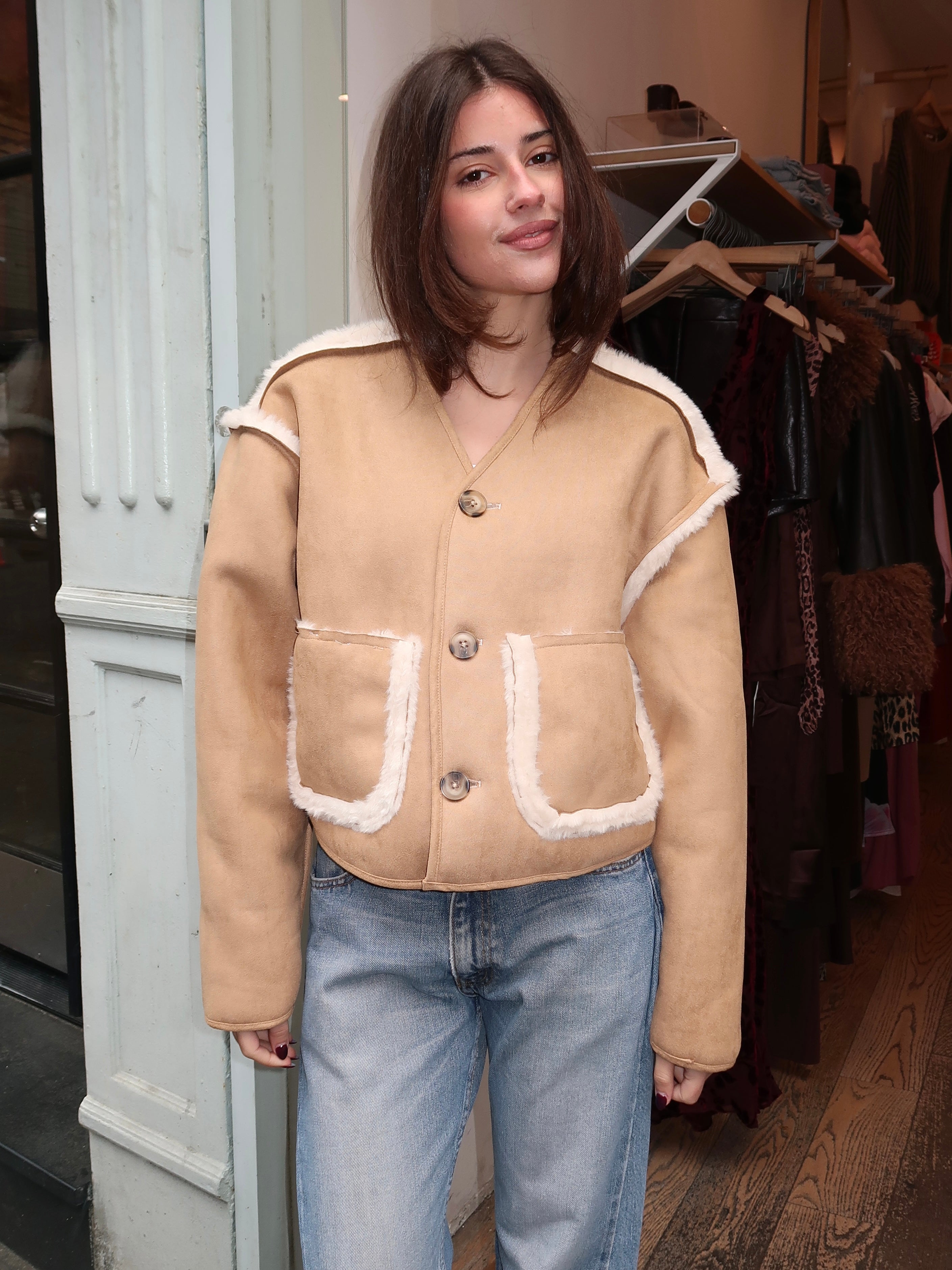 Bellweather Vegan Sherpa and Suede Reversible Jacket – Isalis