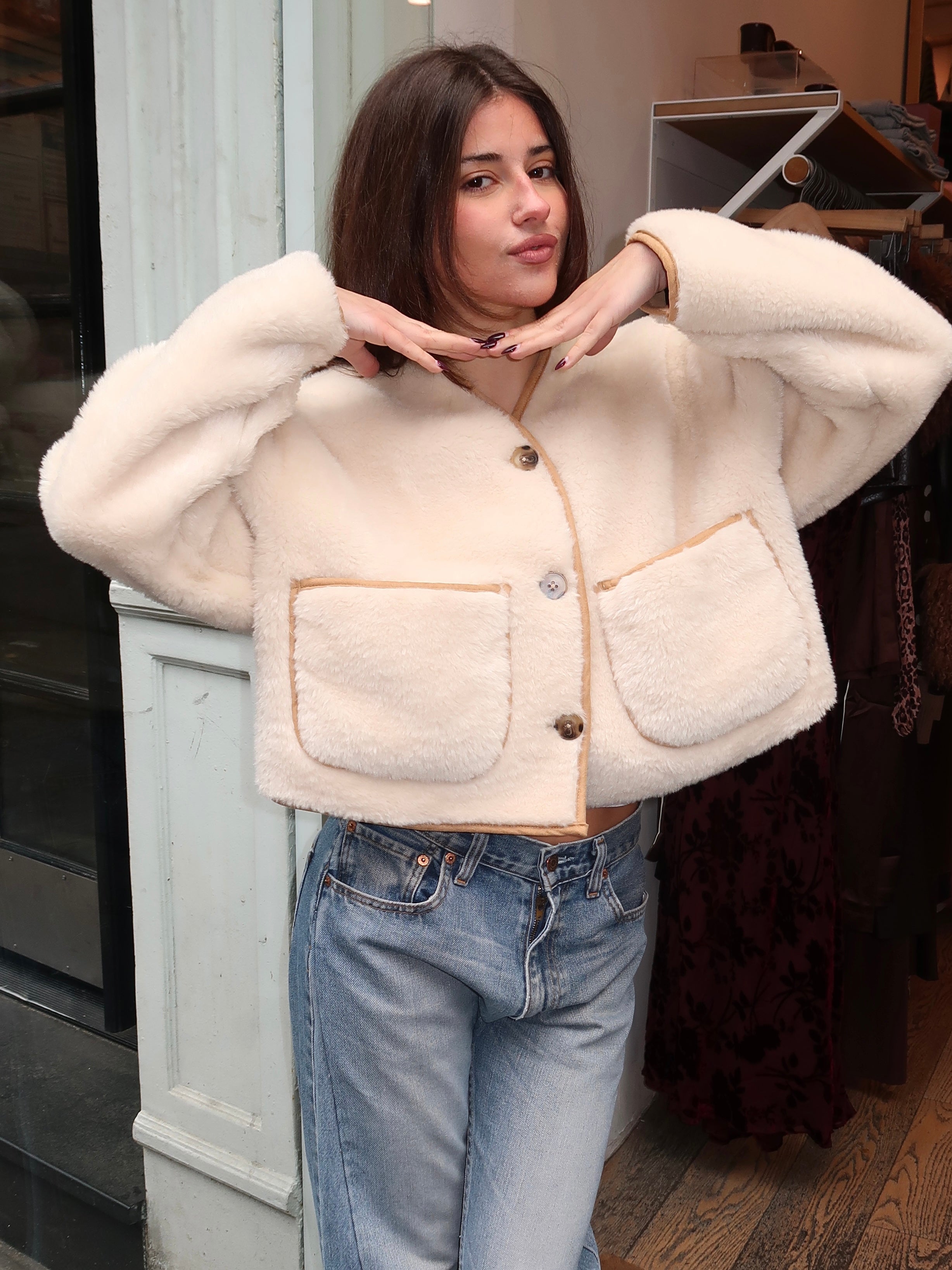 Bellweather Vegan Sherpa and Suede Reversible Jacket – Isalis