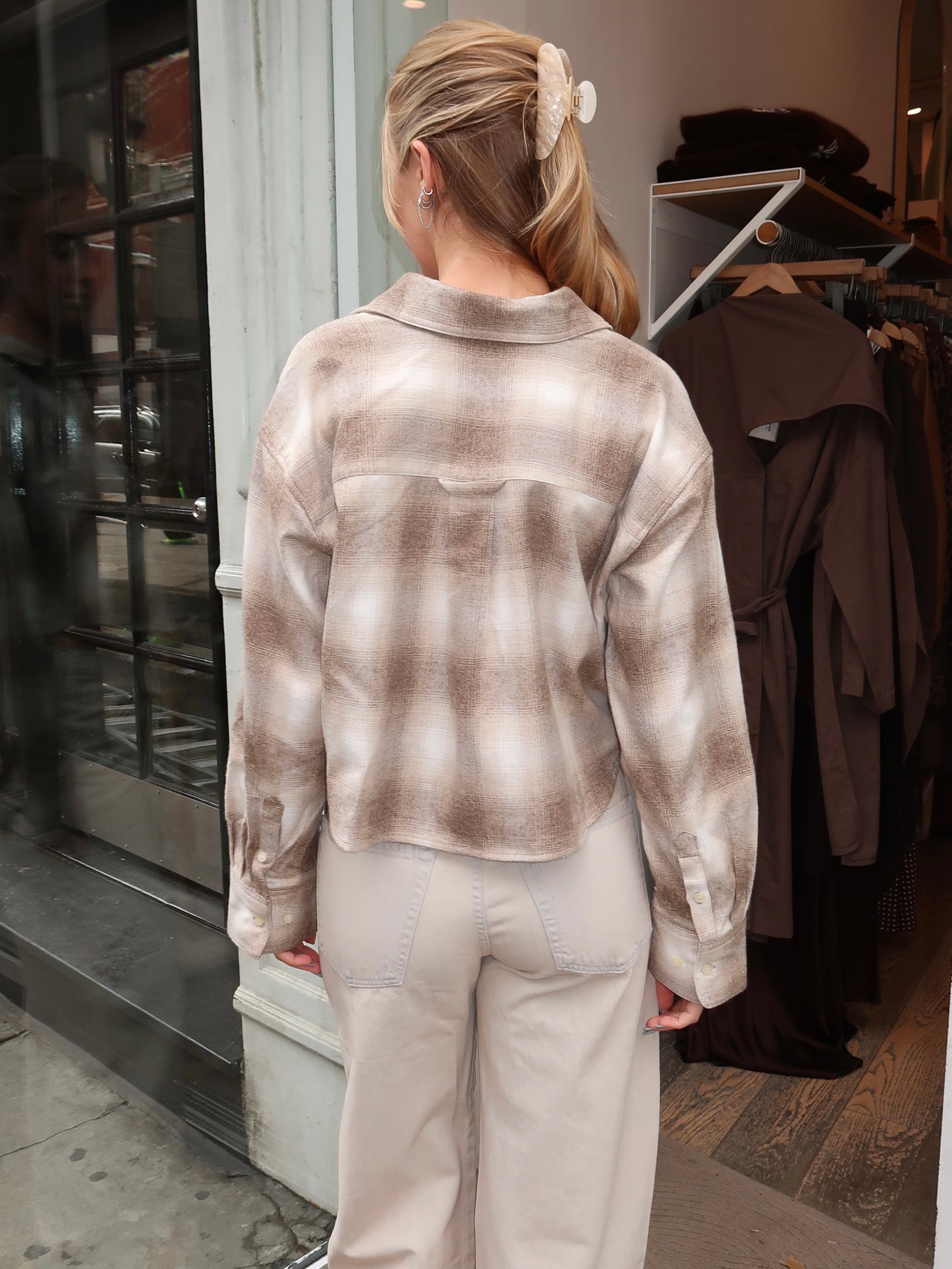 Ana Cropped Shirt in Schiffer Plaid