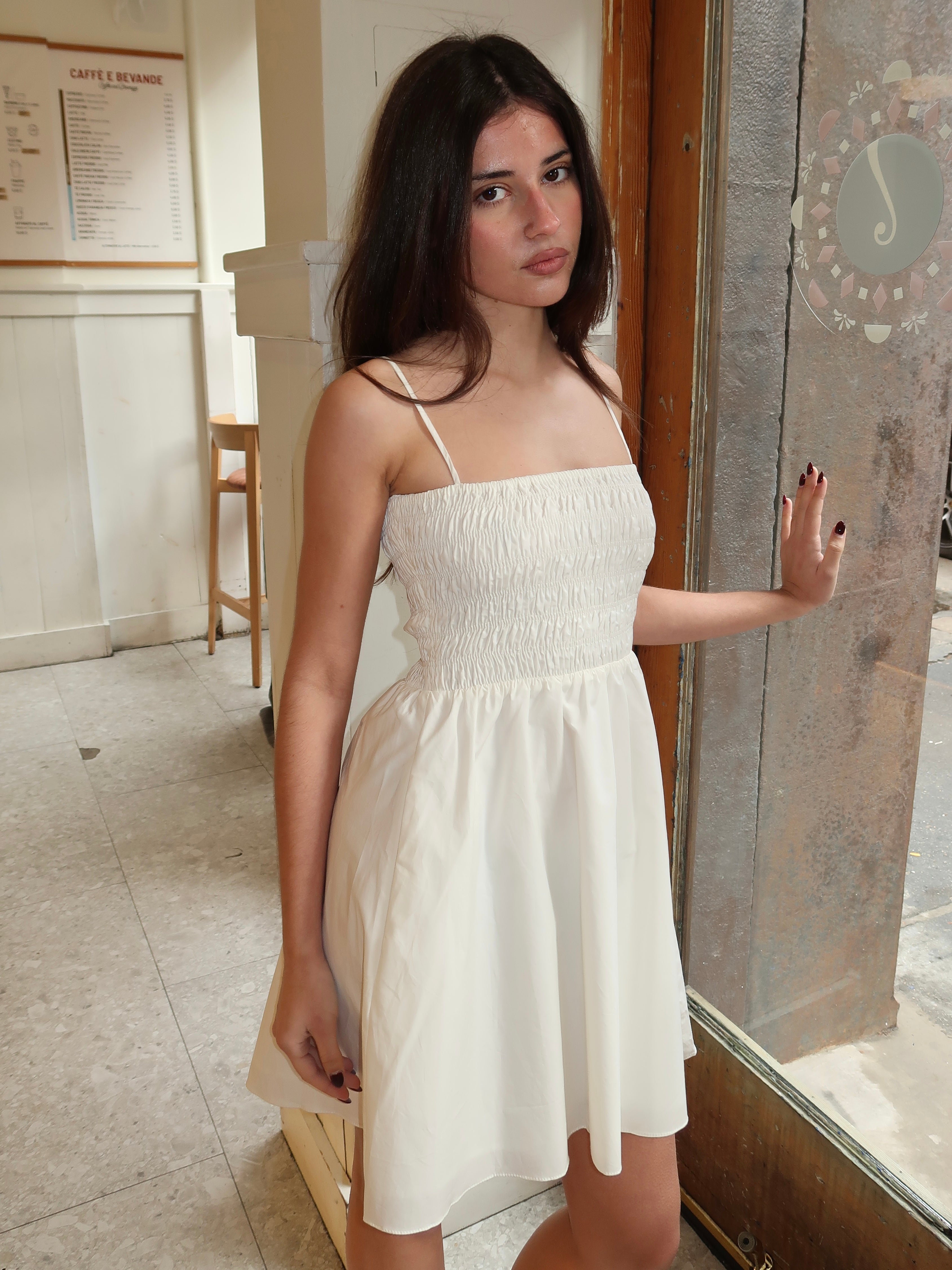 Jean Mini Dress in White