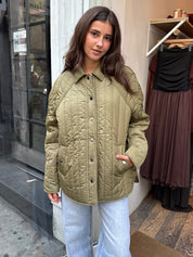 Sawyer Quilted Barn Jacket in Olive