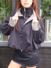 Amaryllis Cropped Jacket in Navy