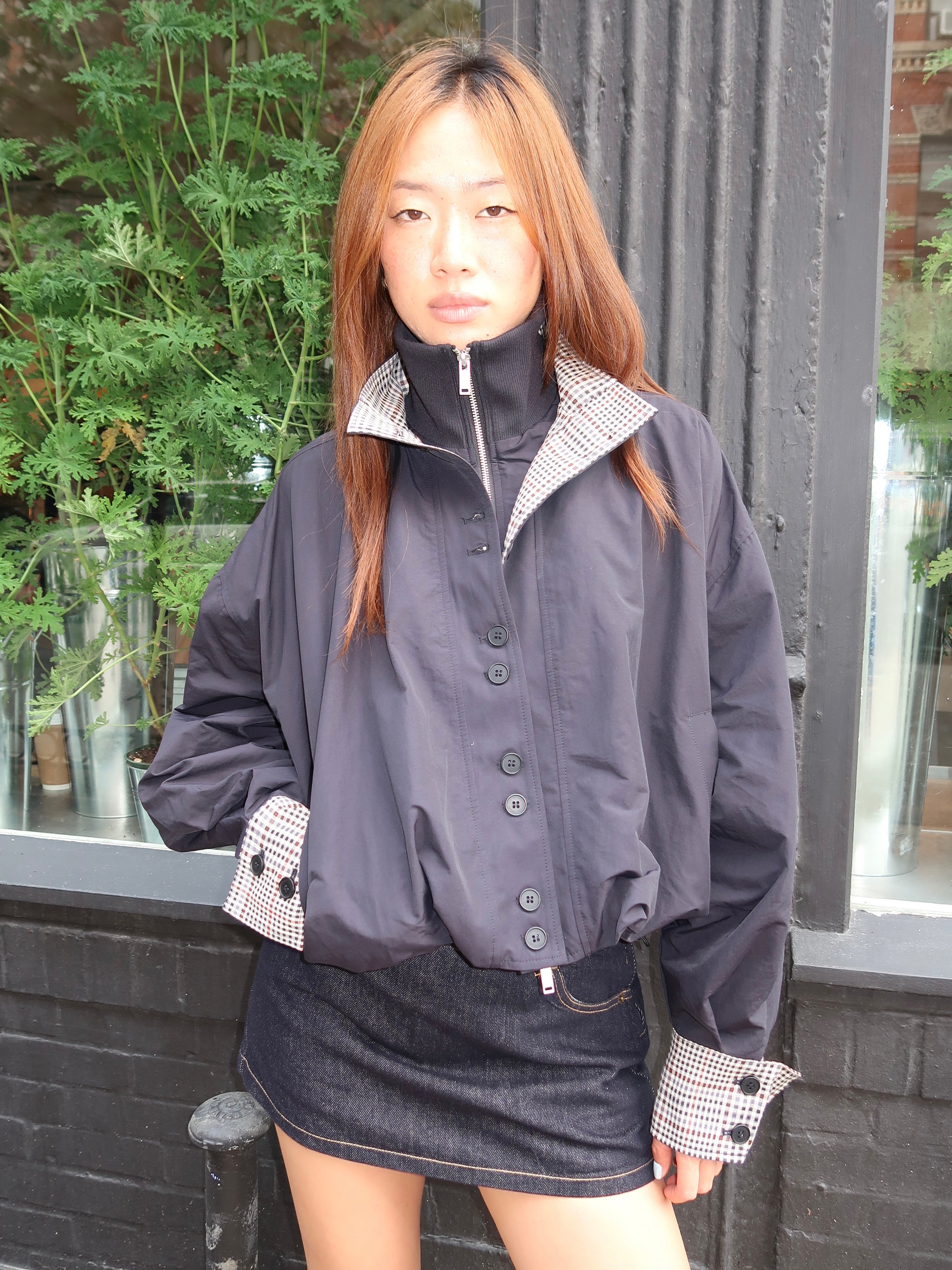Amaryllis Cropped Jacket in Navy