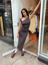 Load image into Gallery viewer, Kaiden Slit Maxi Dress in Charcoal
