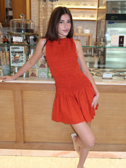 Maria Mini Dress in Dusty Tomato