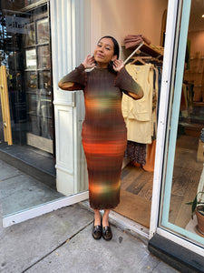 Liora Plisee Maxi Dress in Corregated Blur