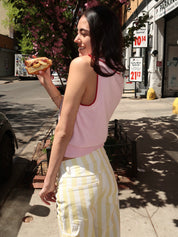 Split Sleeveless Polo in Strawberry Pink