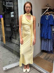 Carolina Maxi Dress + Scarf in Lemon