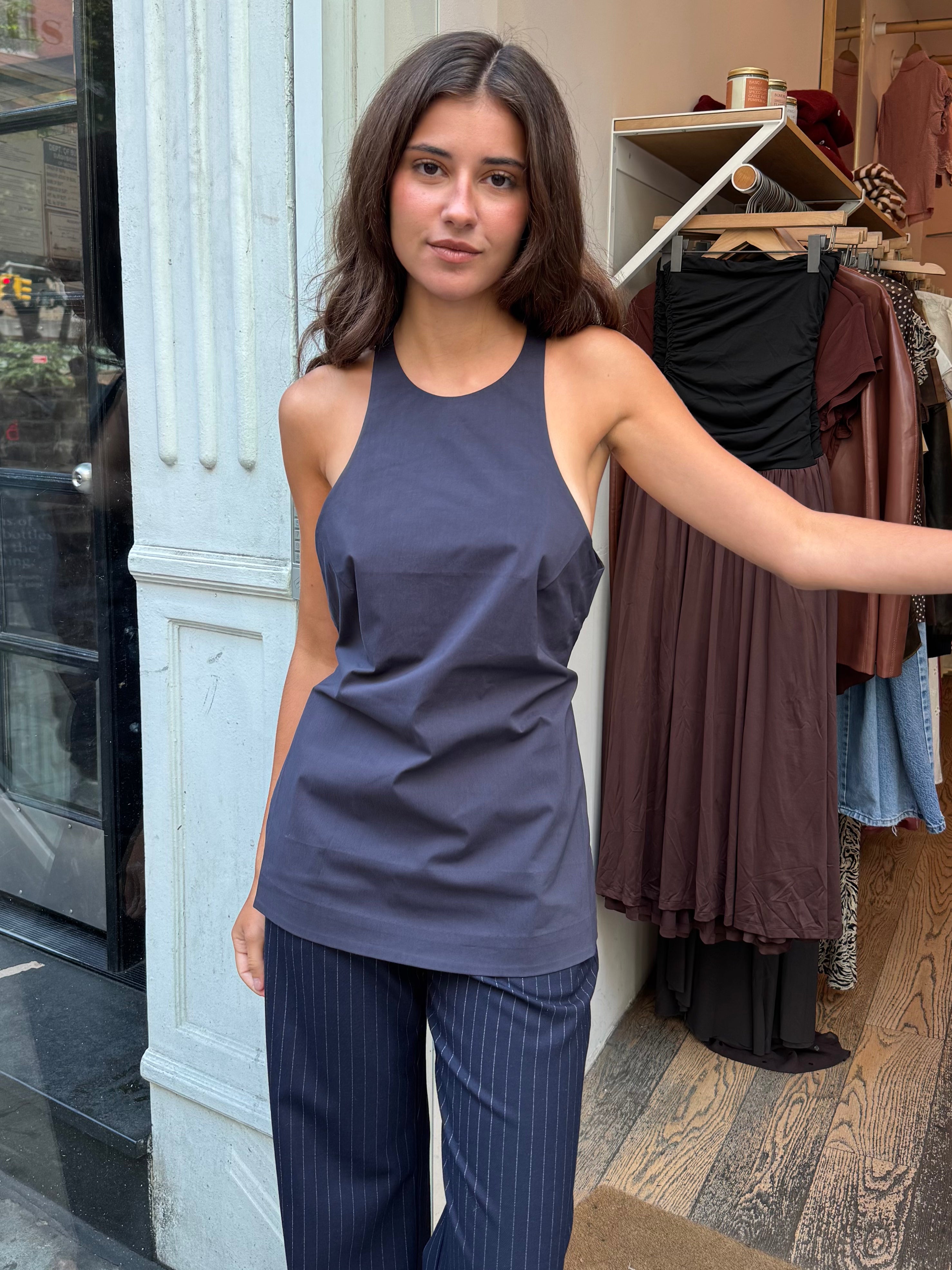Racerback Top in Dark Ink