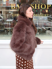 Christina Fur Jacket in Coffee