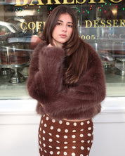 Christina Fur Jacket in Coffee