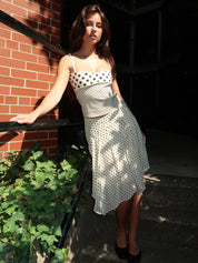 Ty Skirt in Black/Nude Polka Dot