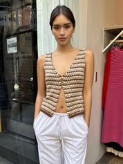 Raven Knit Vest in Brown
