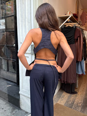 Racerback Top in Dark Ink