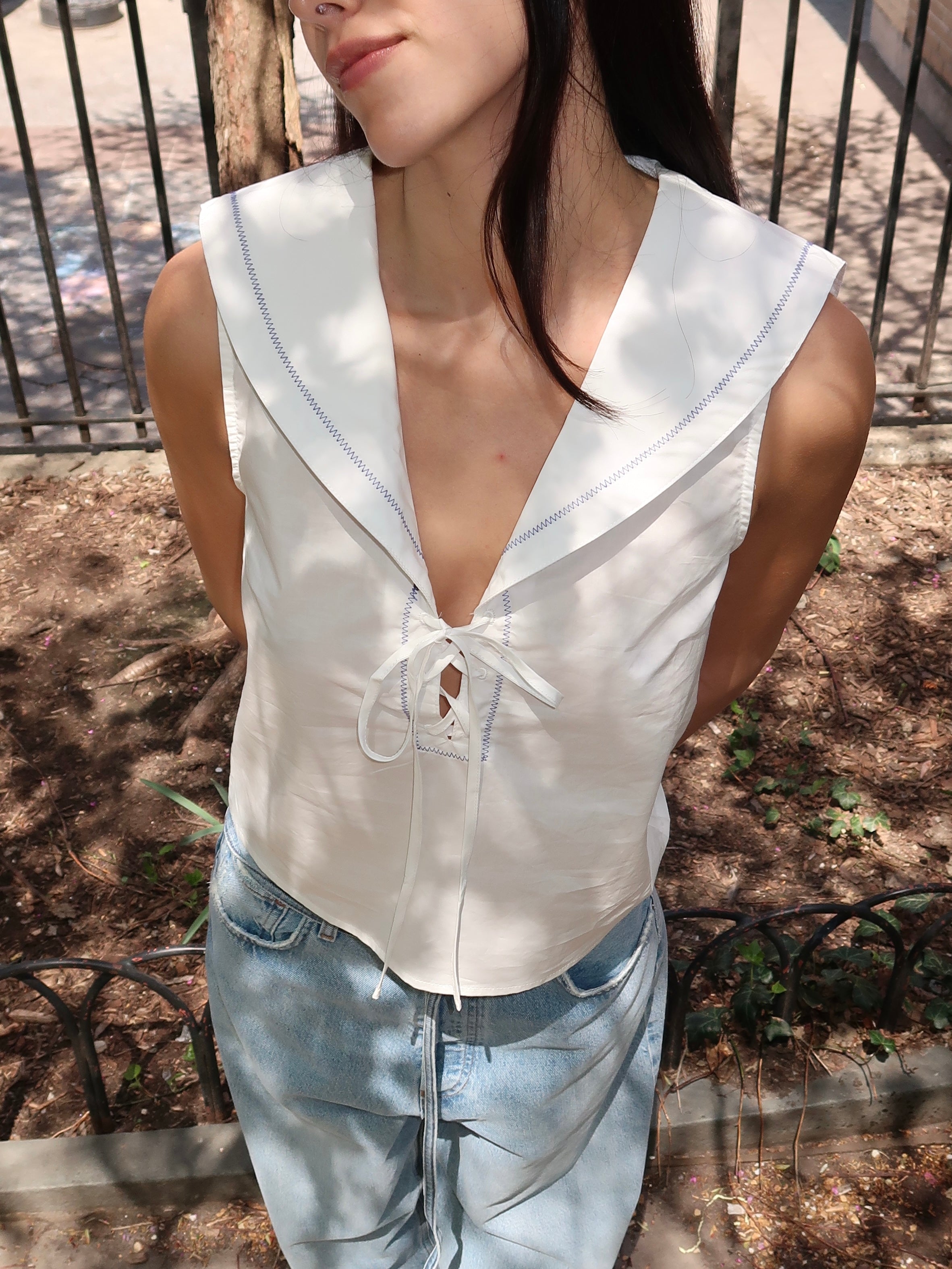 Alisha Sailor Top in White
