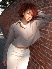 Ana Cropped Shirt in Heritage Plaid