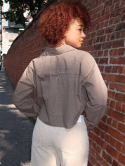 Ana Cropped Shirt in Heritage Plaid
