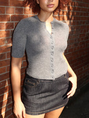 Tabitha Cardigan in Charcoal Heather