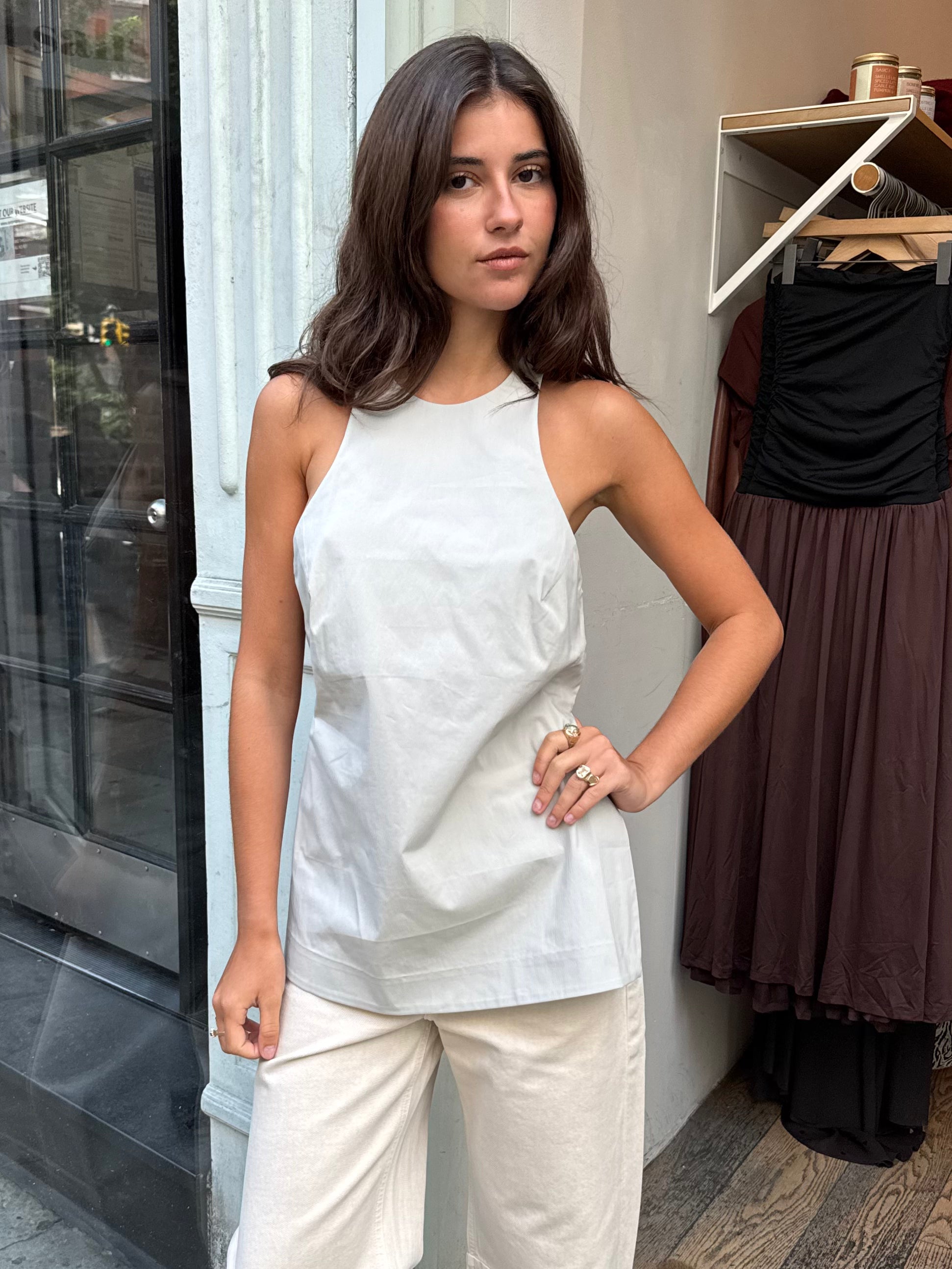 Racerback Top in Silver