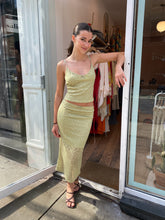 Load image into Gallery viewer, Clairo Lace Midi Skirt in Green
