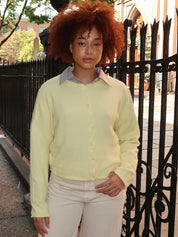 Pisces Button Down Cardigan in Butter