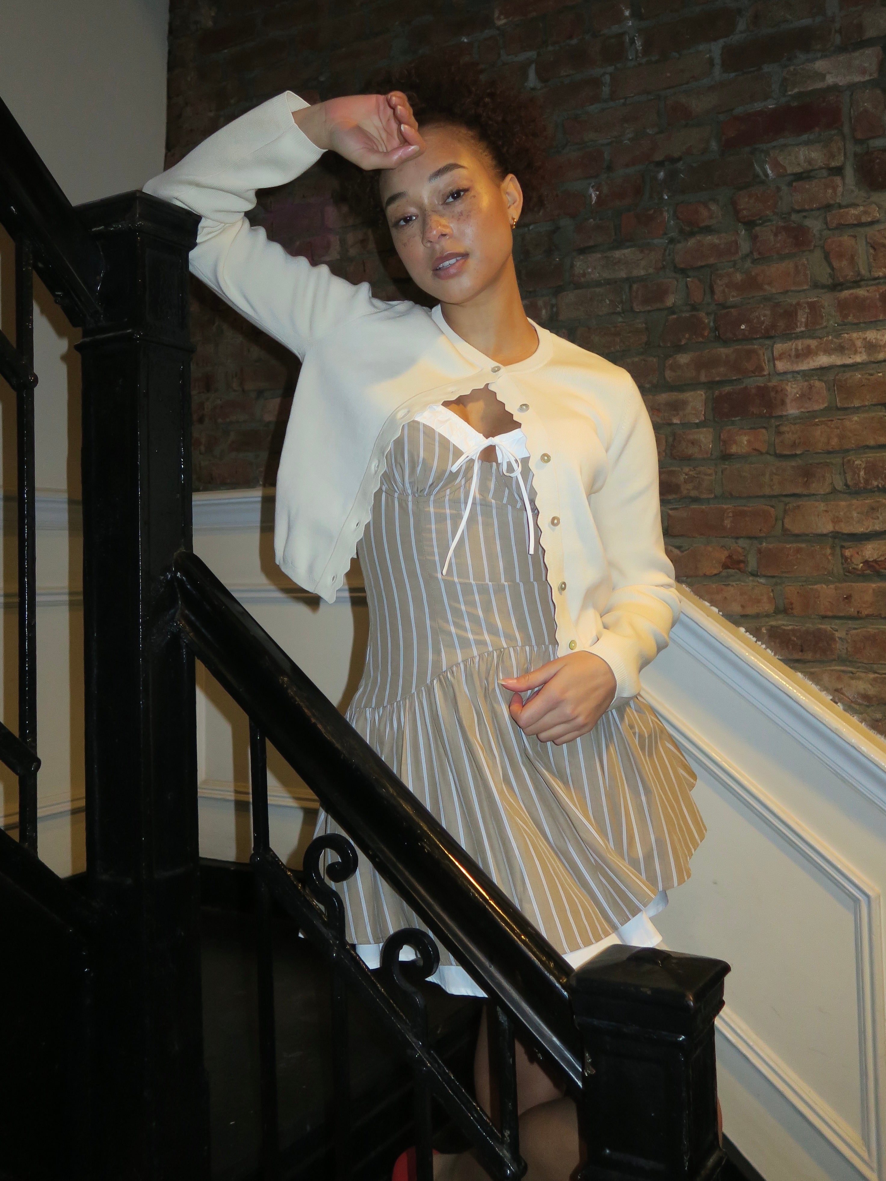 Spriral Top in Ivory Jacquard – Isalis