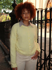 Pisces Button Down Cardigan in Butter