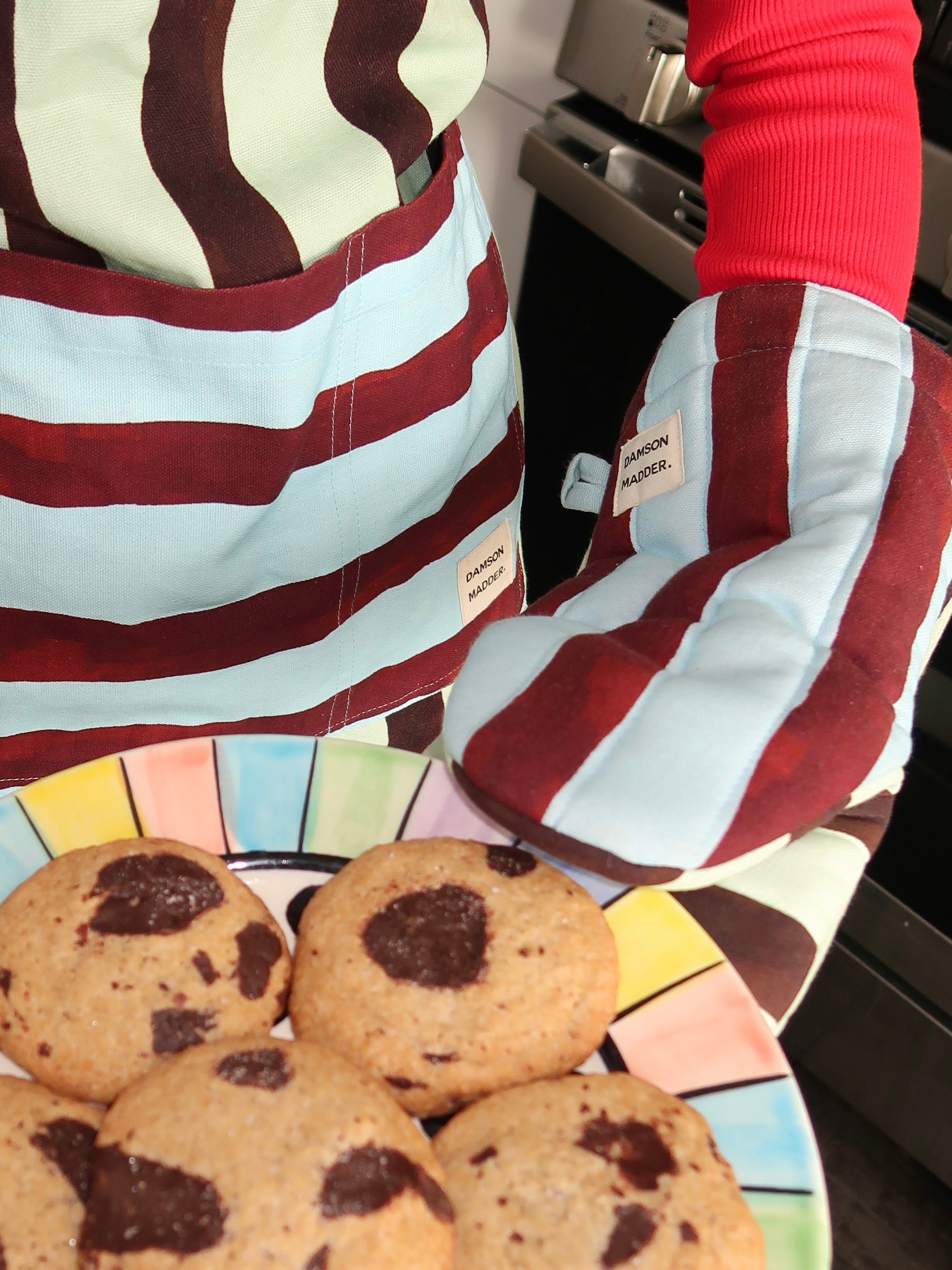 Single Oven Glove in Mixed Stripe