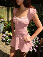 Formentera Mini Dress in Red/White