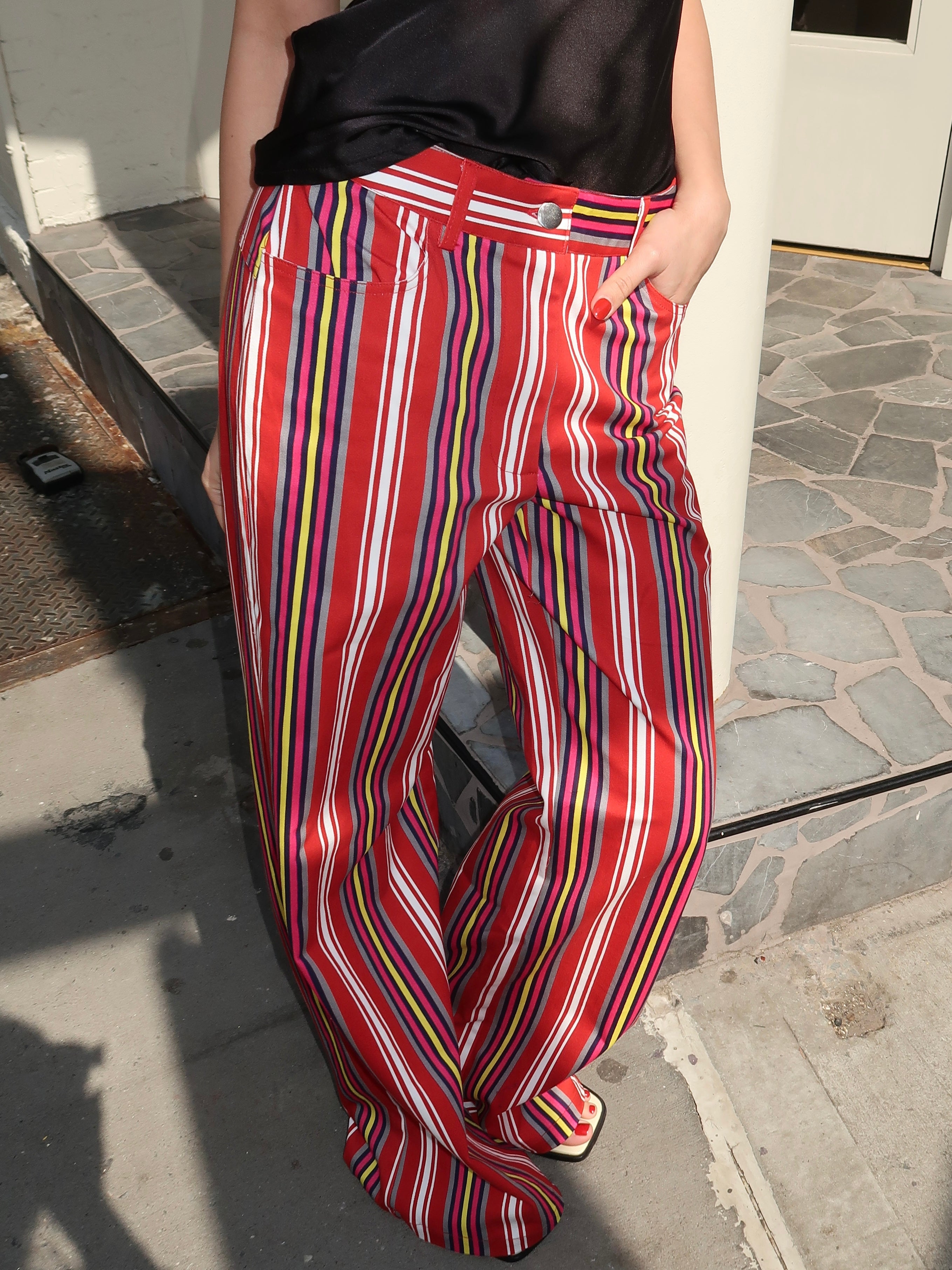 Leroy Red Striped Twill Pants