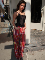 Leroy Red Striped Twill Pants