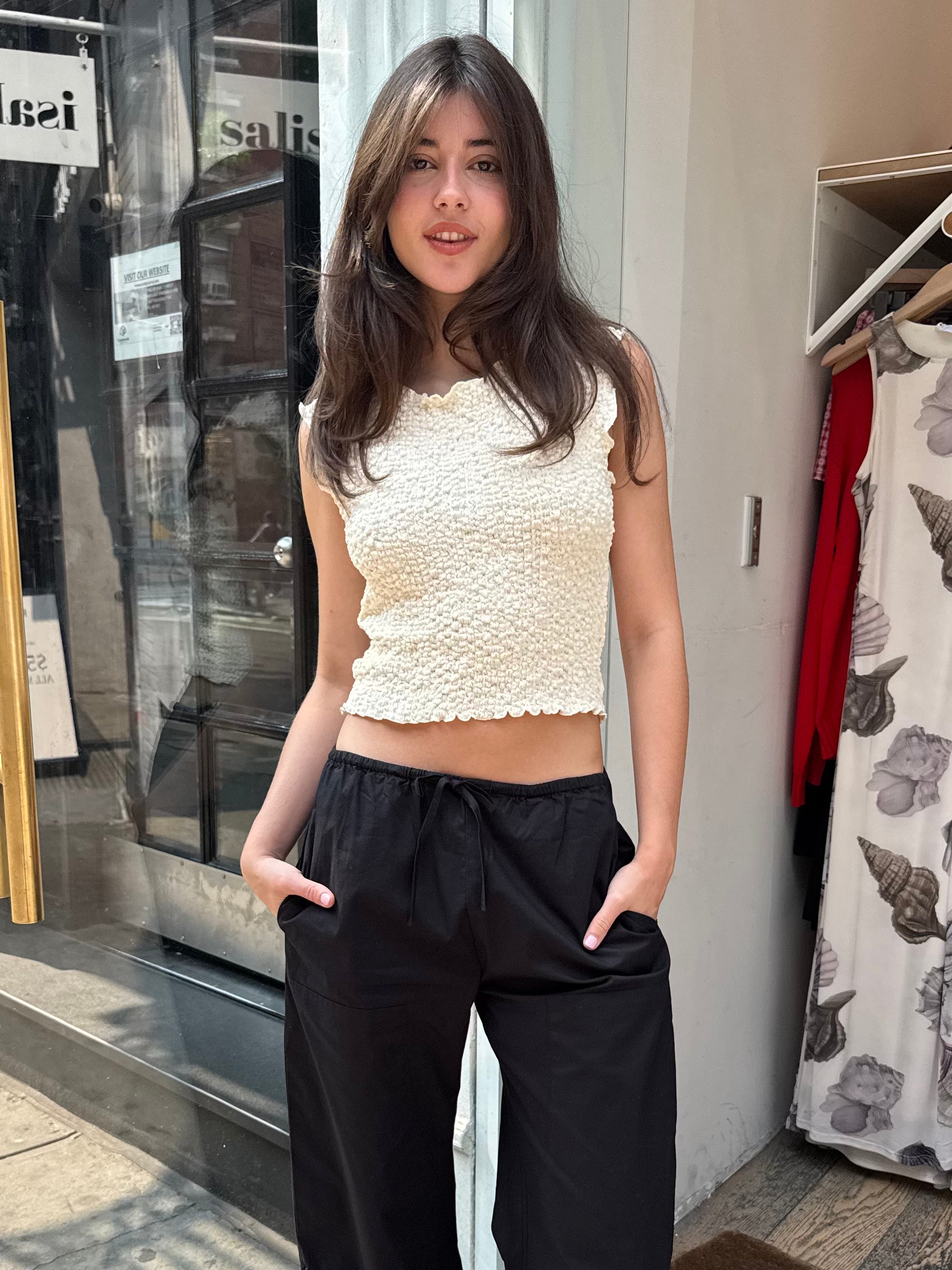Ashton Textured Top in Cream