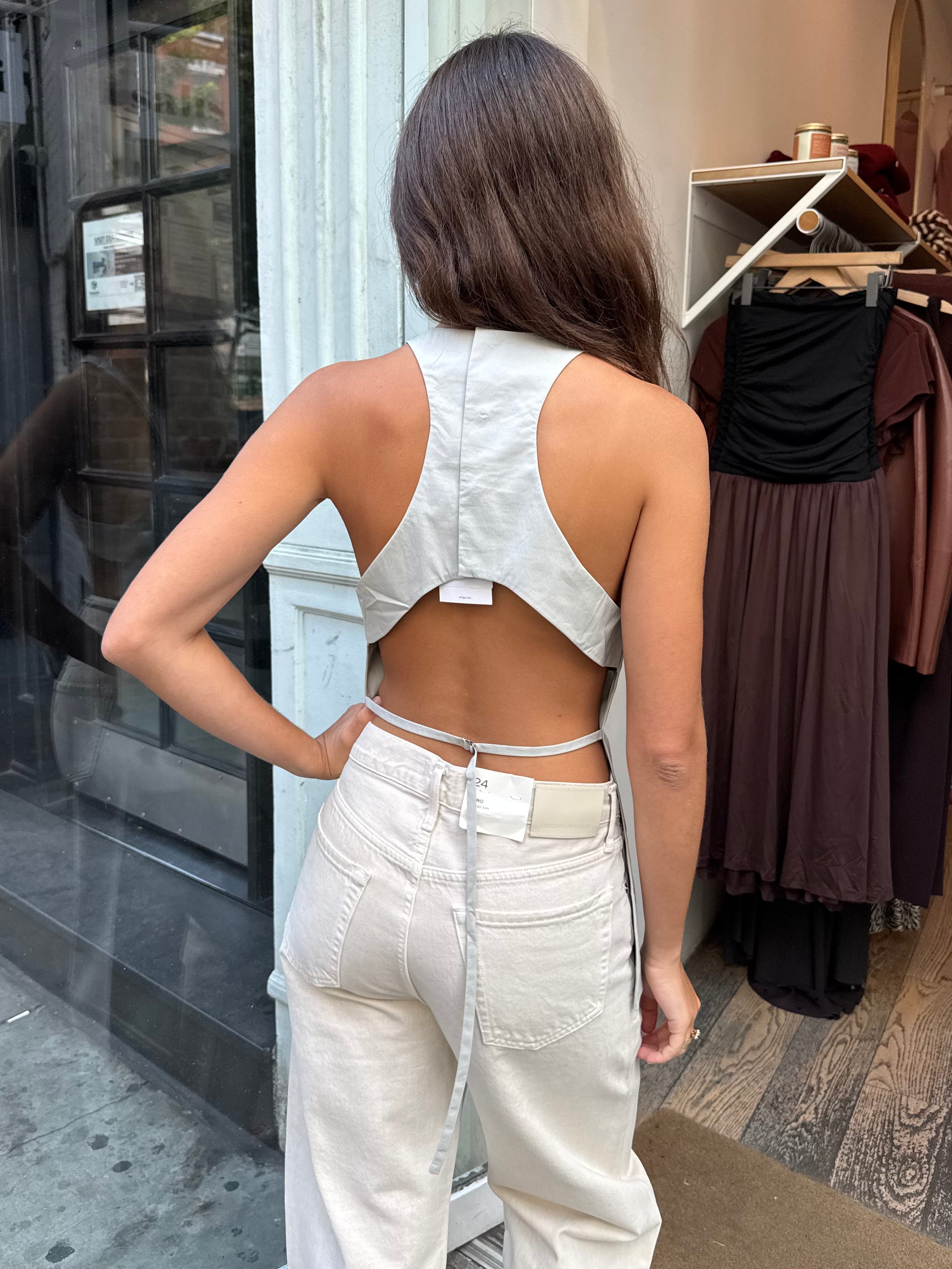 Racerback Top in Silver