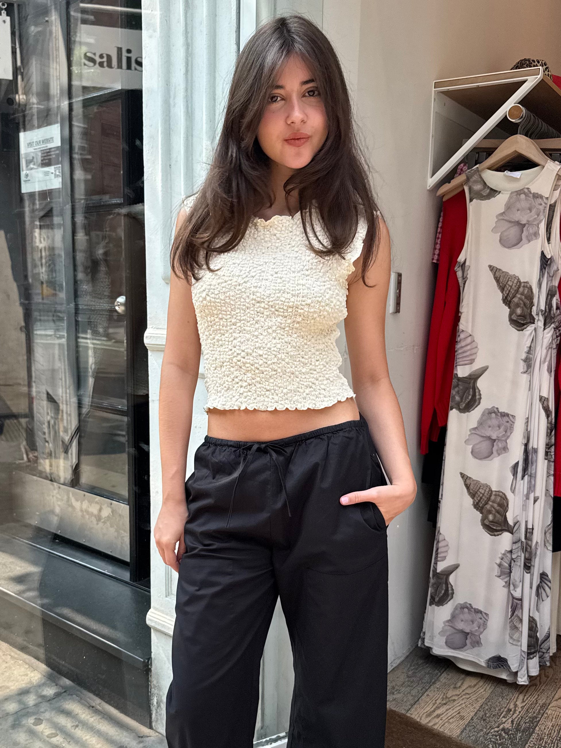 Ashton Textured Top in Cream