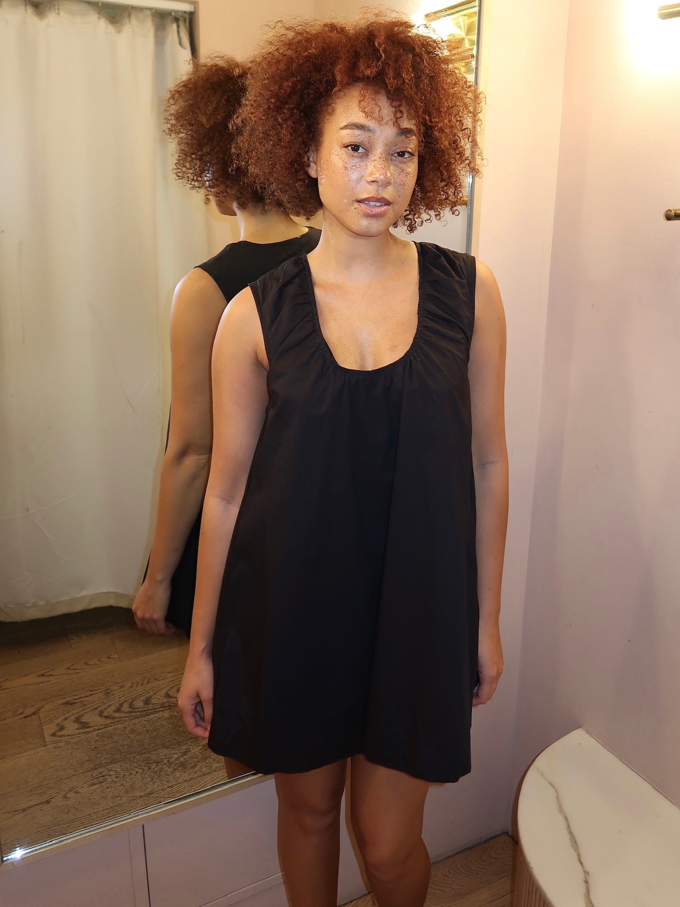 Gesa Shift Mini Dress in Black